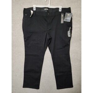 Lee Flex Motion Pants Womens 24W Petite Black Straight Leg Stretch NEW